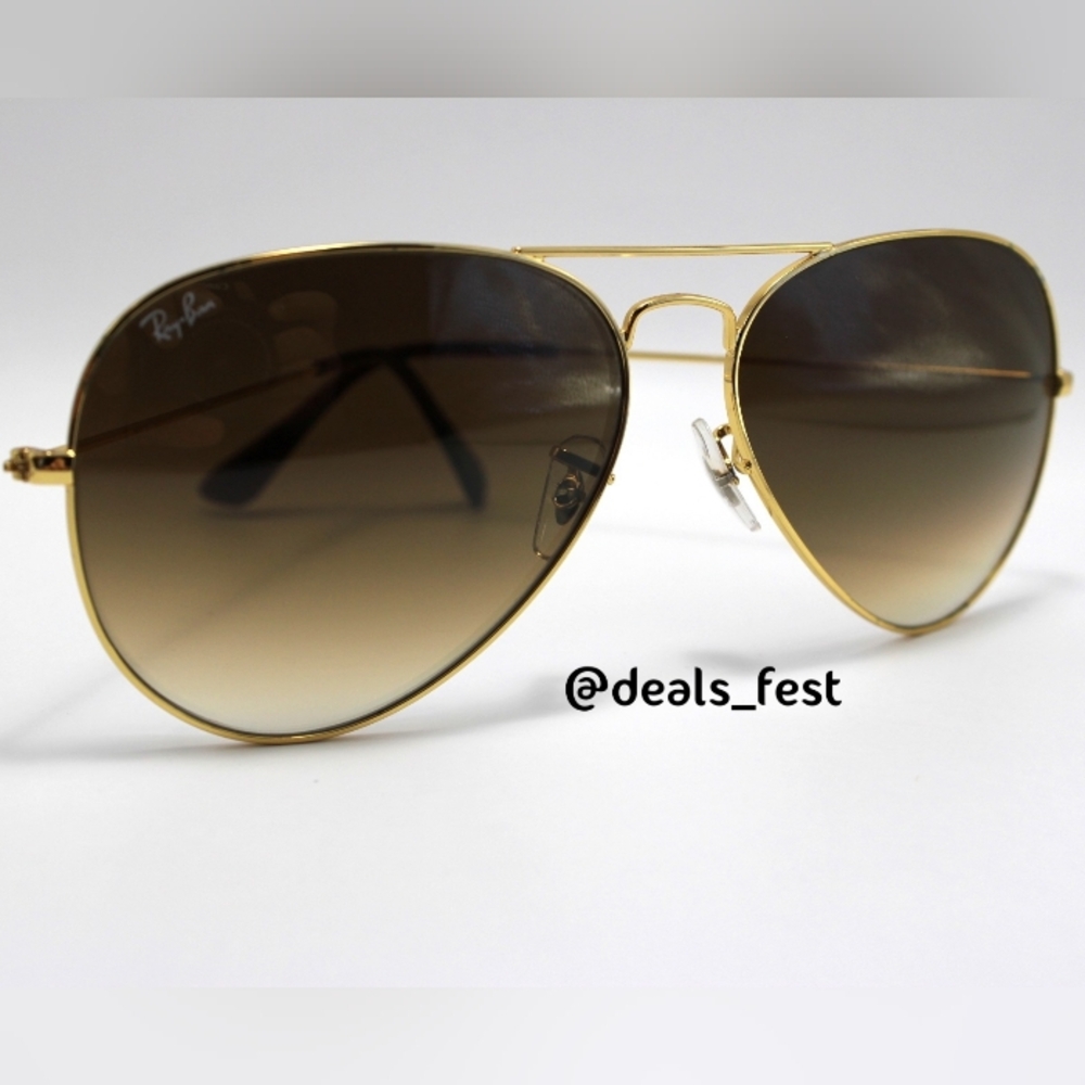 Model Display Ray-Ban Aviator Gradient Brown Rb30… - image 7